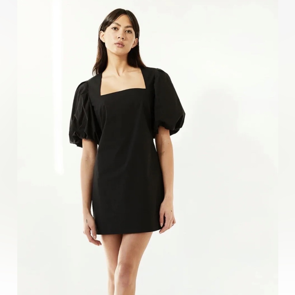 Frame Denim Nina Knit Mini Dress In Black